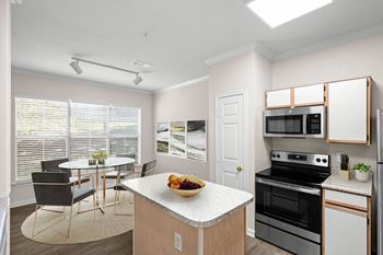 Refrigerator with icemaker, dishwasher, overhead microwave, pantry